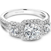 Round Cut Diamond Engagement Ring with Triple Halo and Split Shank in White Gold by Noam Carver<em> - Choose Your Center Diamond: 1 to 5 Carats, Sustainable Lab-Grown or Natural Earth-Mined</em>