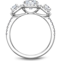 Round Cut Diamond Engagement Ring with Triple Halo and Split Shank in White Gold by Noam Carver<em> - Choose Your Center Diamond: 1 to 5 Carats, Sustainable Lab-Grown or Natural Earth-Mined</em>