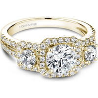 Round Cut Diamond Engagement Ring with Triple Halo and Split Shank in Yellow Gold by Noam Carver<em> - Choose Your Center Diamond: 1 to 5 Carats, Sustainable Lab-Grown or Natural Earth-Mined</em>