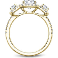 Round Cut Diamond Engagement Ring with Triple Halo and Split Shank in Yellow Gold by Noam Carver<em> - Choose Your Center Diamond: 1 to 5 Carats, Sustainable Lab-Grown or Natural Earth-Mined</em>