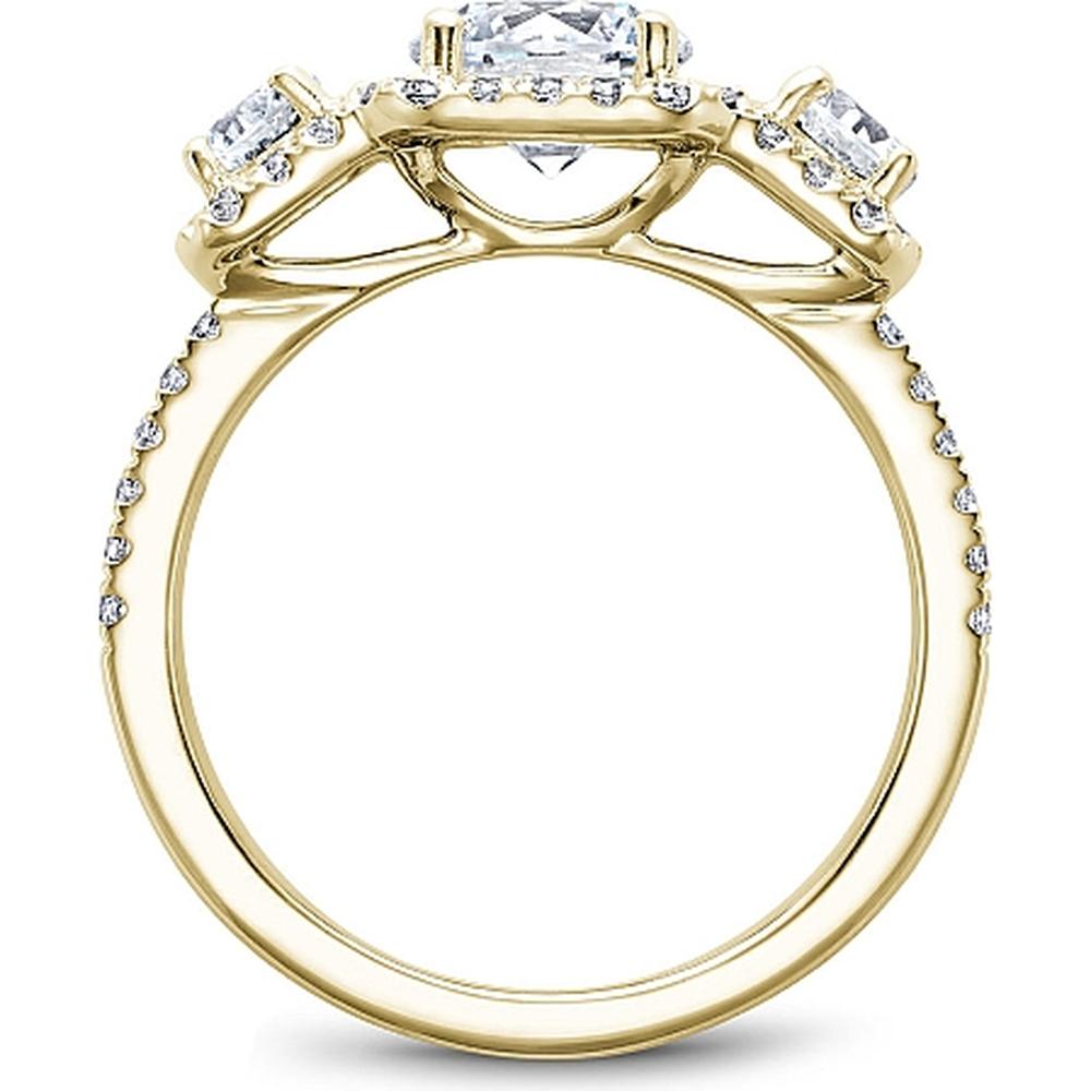 Round Cut Diamond Engagement Ring with Triple Halo and Split Shank in Yellow Gold by Noam Carver<em> - Choose Your Center Diamond: 1 to 5 Carats, Sustainable Lab-Grown or Natural Earth-Mined</em>