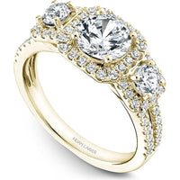 Round Cut Diamond Engagement Ring with Triple Halo and Split Shank in Yellow Gold by Noam Carver<em> - Choose Your Center Diamond: 1 to 5 Carats, Sustainable Lab-Grown or Natural Earth-Mined</em>