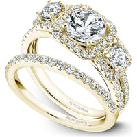 Round Cut Diamond Engagement Ring with Triple Halo and Split Shank in Yellow Gold by Noam Carver<em> - Choose Your Center Diamond: 1 to 5 Carats, Sustainable Lab-Grown or Natural Earth-Mined</em>