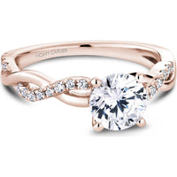 Round Cut Diamond Engagement Ring with Twisted Band Design in Rose Gold by Noam Carver<em> - Choose Your Center Diamond: 1 to 5 Carats, Sustainable Lab-Grown or Natural Earth-Mined</em>
