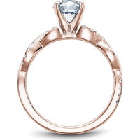 Round Cut Diamond Engagement Ring with Twisted Band Design in Rose Gold by Noam Carver<em> - Choose Your Center Diamond: 1 to 5 Carats, Sustainable Lab-Grown or Natural Earth-Mined</em>