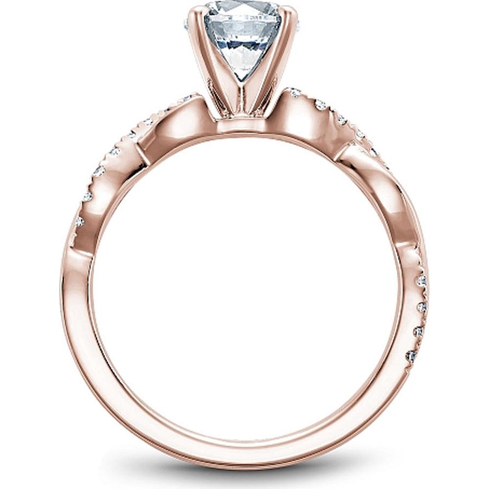 Round Cut Diamond Engagement Ring with Twisted Band Design in Rose Gold by Noam Carver<em> - Choose Your Center Diamond: 1 to 5 Carats, Sustainable Lab-Grown or Natural Earth-Mined</em>