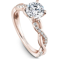 Round Cut Diamond Engagement Ring with Twisted Band Design in Rose Gold by Noam Carver<em> - Choose Your Center Diamond: 1 to 5 Carats, Sustainable Lab-Grown or Natural Earth-Mined</em>