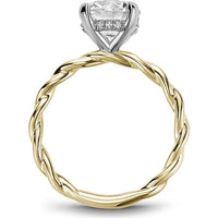 Round Cut Diamond Engagement Ring with Twisted Band in Yellow Gold by Noam Carver<em> - Choose Your Center Diamond: 1 to 5 Carats, Sustainable Lab-Grown or Natural Earth-Mined</em>