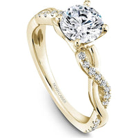 Round Cut Diamond Engagement Ring with Twisted Diamond Band in Yellow Gold by Noam Carver<em> - Choose Your Center Diamond: 1 to 5 Carats, Sustainable Lab-Grown or Natural Earth-Mined</em>