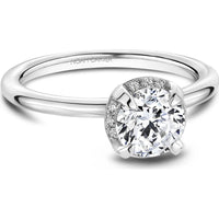 Round Cut Diamond Engagement Ring with Vintage Halo in White Gold by Noam Carver<em> - Choose Your Center Diamond: 1 to 5 Carats, Sustainable Lab-Grown or Natural Earth-Mined</em>