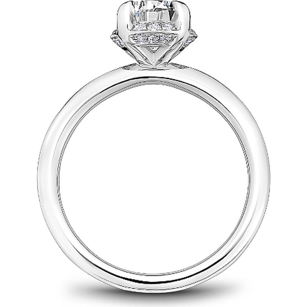 Round Cut Diamond Engagement Ring with Vintage Halo in White Gold by Noam Carver<em> - Choose Your Center Diamond: 1 to 5 Carats, Sustainable Lab-Grown or Natural Earth-Mined</em>