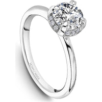 Round Cut Diamond Engagement Ring with Vintage Halo in White Gold by Noam Carver<em> - Choose Your Center Diamond: 1 to 5 Carats, Sustainable Lab-Grown or Natural Earth-Mined</em>