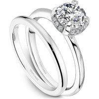 Round Cut Diamond Engagement Ring with Vintage Halo in White Gold by Noam Carver<em> - Choose Your Center Diamond: 1 to 5 Carats, Sustainable Lab-Grown or Natural Earth-Mined</em>