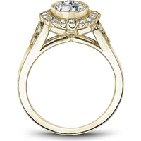 Round Cut Diamond Engagement Ring with Vintage Milgrain Halo in Yellow Gold by Noam Carver<em> - Choose Your Center Diamond: 1 to 5 Carats, Sustainable Lab-Grown or Natural Earth-Mined</em>