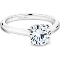 Round Cut Diamond Solitaire Engagement Ring with Four-Prong Setting in White Gold by Noam Carver<em> - Choose Your Center Diamond: 1 to 5 Carats, Sustainable Lab-Grown or Natural Earth-Mined</em>