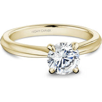 Round Cut Diamond Solitaire Engagement Ring with Four-Prong Setting in Yellow Gold by Noam Carver<em> - Choose Your Center Diamond: 1 to 5 Carats, Sustainable Lab-Grown or Natural Earth-Mined</em>