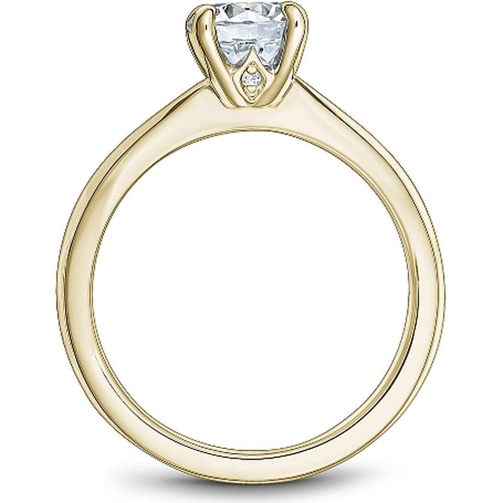 Round Cut Diamond Solitaire Engagement Ring with Four-Prong Setting in Yellow Gold by Noam Carver<em> - Choose Your Center Diamond: 1 to 5 Carats, Sustainable Lab-Grown or Natural Earth-Mined</em>