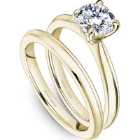 Round Cut Diamond Solitaire Engagement Ring with Four-Prong Setting in Yellow Gold by Noam Carver<em> - Choose Your Center Diamond: 1 to 5 Carats, Sustainable Lab-Grown or Natural Earth-Mined</em>