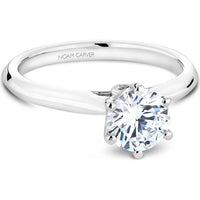 Round Cut Diamond Solitaire Engagement Ring with Hidden Diamond Accent in White Gold by Noam Carver<em> - Choose Your Center Diamond: 1 to 5 Carats, Sustainable Lab-Grown or Natural Earth-Mined</em>