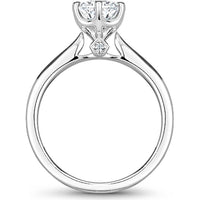Round Cut Diamond Solitaire Engagement Ring with Hidden Diamond Accent in White Gold by Noam Carver<em> - Choose Your Center Diamond: 1 to 5 Carats, Sustainable Lab-Grown or Natural Earth-Mined</em>