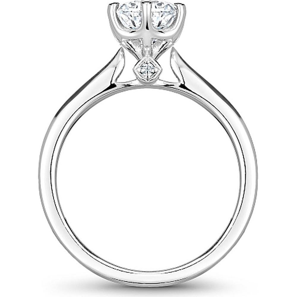 Round Cut Diamond Solitaire Engagement Ring with Hidden Diamond Accent in White Gold by Noam Carver<em> - Choose Your Center Diamond: 1 to 5 Carats, Sustainable Lab-Grown or Natural Earth-Mined</em>