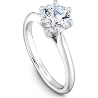 Round Cut Diamond Solitaire Engagement Ring with Hidden Diamond Accent in White Gold by Noam Carver<em> - Choose Your Center Diamond: 1 to 5 Carats, Sustainable Lab-Grown or Natural Earth-Mined</em>