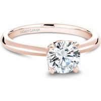 Round Cut Diamond Solitaire Engagement Ring with Micro-Pav&eacute; Accents in Rose Gold by Noam Carver<em> - Choose Your Center Diamond: 1 to 5 Carats, Sustainable Lab-Grown or Natural Earth-Mined</em>