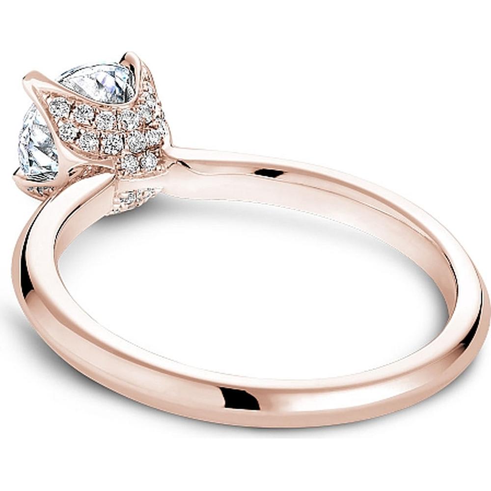 Round Cut Diamond Solitaire Engagement Ring with Micro-Pav&eacute; Accents in Rose Gold by Noam Carver<em> - Choose Your Center Diamond: 1 to 5 Carats, Sustainable Lab-Grown or Natural Earth-Mined</em>