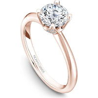 Round Cut Diamond Solitaire Engagement Ring with Micro-Pav&eacute; Accents in Rose Gold by Noam Carver<em> - Choose Your Center Diamond: 1 to 5 Carats, Sustainable Lab-Grown or Natural Earth-Mined</em>