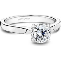 Round Diamond Engagement Ring with Classic Four-Prong Setting in White Gold by Noam Carver<em> - Choose Your Center Diamond: 1 to 5 Carats, Sustainable Lab-Grown or Natural Earth-Mined</em>