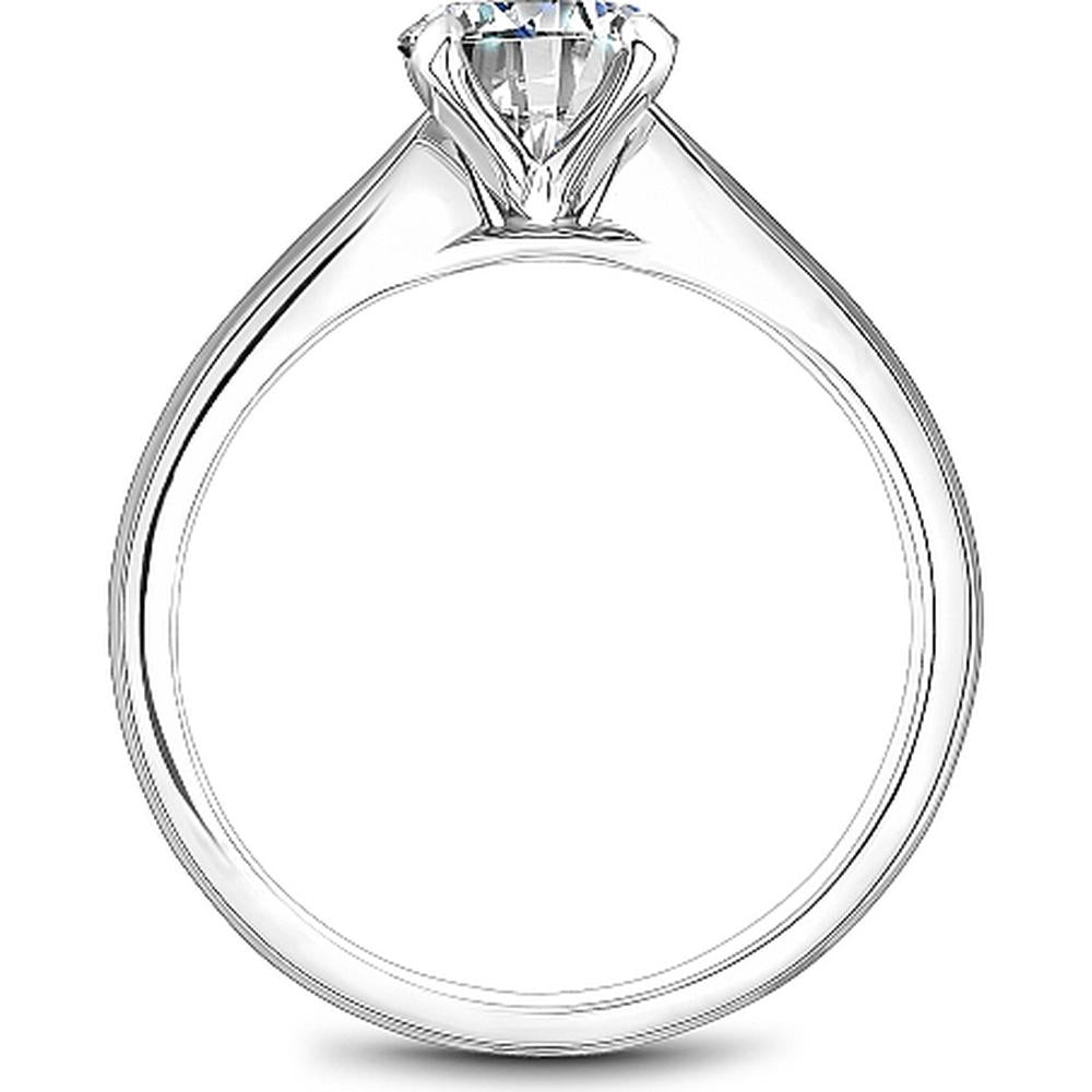 Round Diamond Engagement Ring with Classic Four-Prong Setting in White Gold by Noam Carver<em> - Choose Your Center Diamond: 1 to 5 Carats, Sustainable Lab-Grown or Natural Earth-Mined</em>