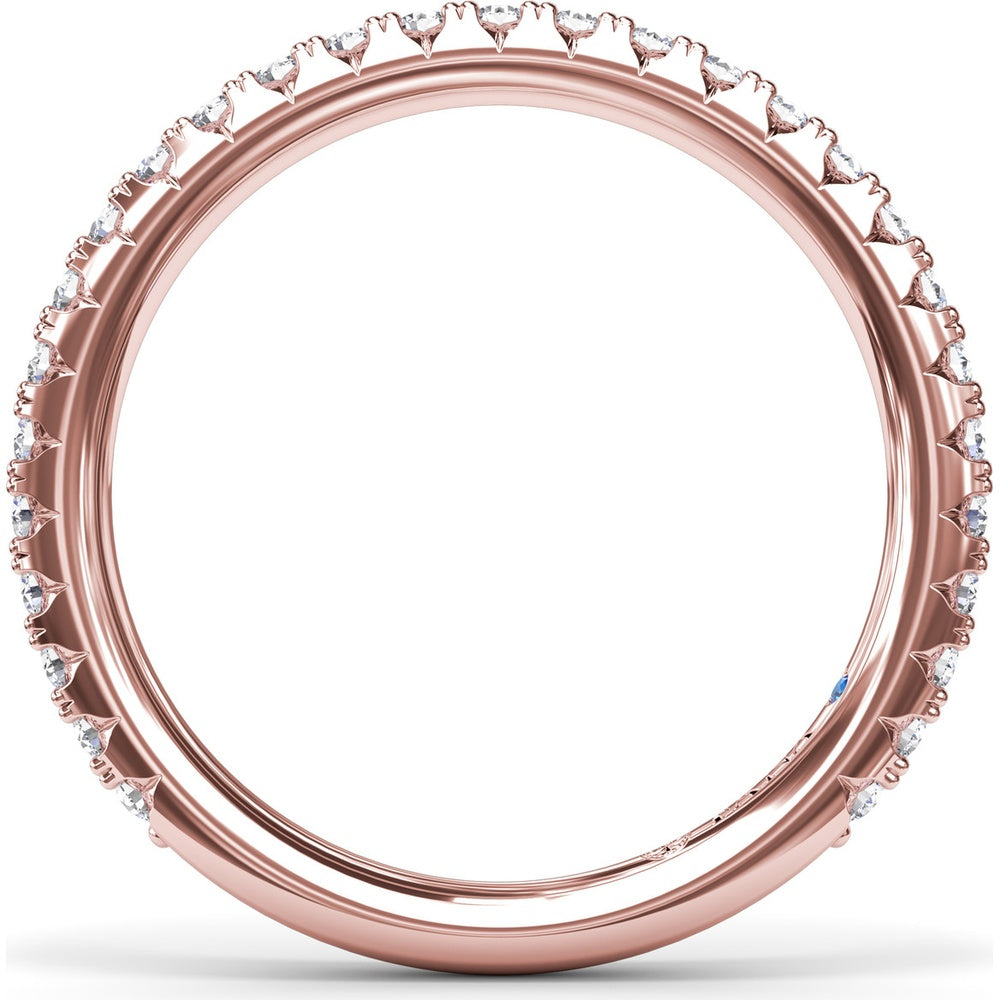 Round Diamond Wedding Band with Shared-Prong Pavé Setting by Fana - 0.44 Carat Total Diamond Weight
