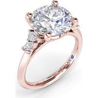 Round Engagement Ring Setting with Pear and Marquise Side Stone Diamonds - 0.28 Carat Total Side Stone Weight by Fana