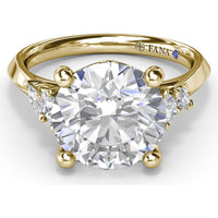 Round Engagement Ring Setting with Pear and Marquise Side Stone Diamonds - 0.28 Carat Total Side Stone Weight by Fana