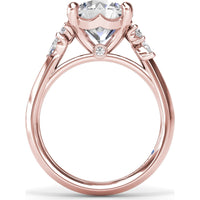 Round Engagement Ring Setting with Pear and Marquise Side Stone Diamonds - 0.28 Carat Total Side Stone Weight by Fana