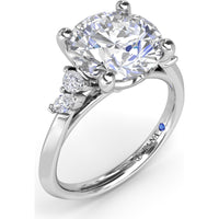 Round Engagement Ring Setting with Pear and Marquise Side Stone Diamonds - 0.28 Carat Total Side Stone Weight by Fana