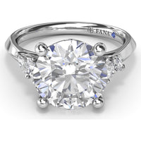 Round Engagement Ring Setting with Pear and Marquise Side Stone Diamonds - 0.28 Carat Total Side Stone Weight by Fana