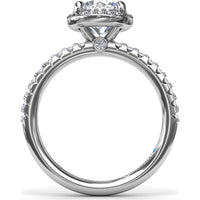 Round Halo Diamond Engagement Ring Setting with Pavé Band by Fana - 0.39 Carat Total Diamond Weight