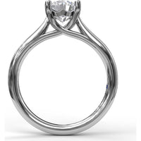 Round Solitaire Engagement Ring Setting with Milgrain Split Shank Detail by Fana - 0.08 Carat Total Diamond Weight