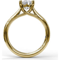 Round Solitaire Engagement Ring Setting with Milgrain Split Shank Detail by Fana - 0.08 Carat Total Diamond Weight
