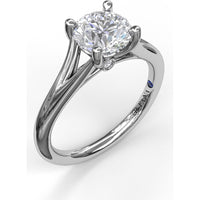 Round Solitaire Engagement Ring Setting with Split Shank by Fana