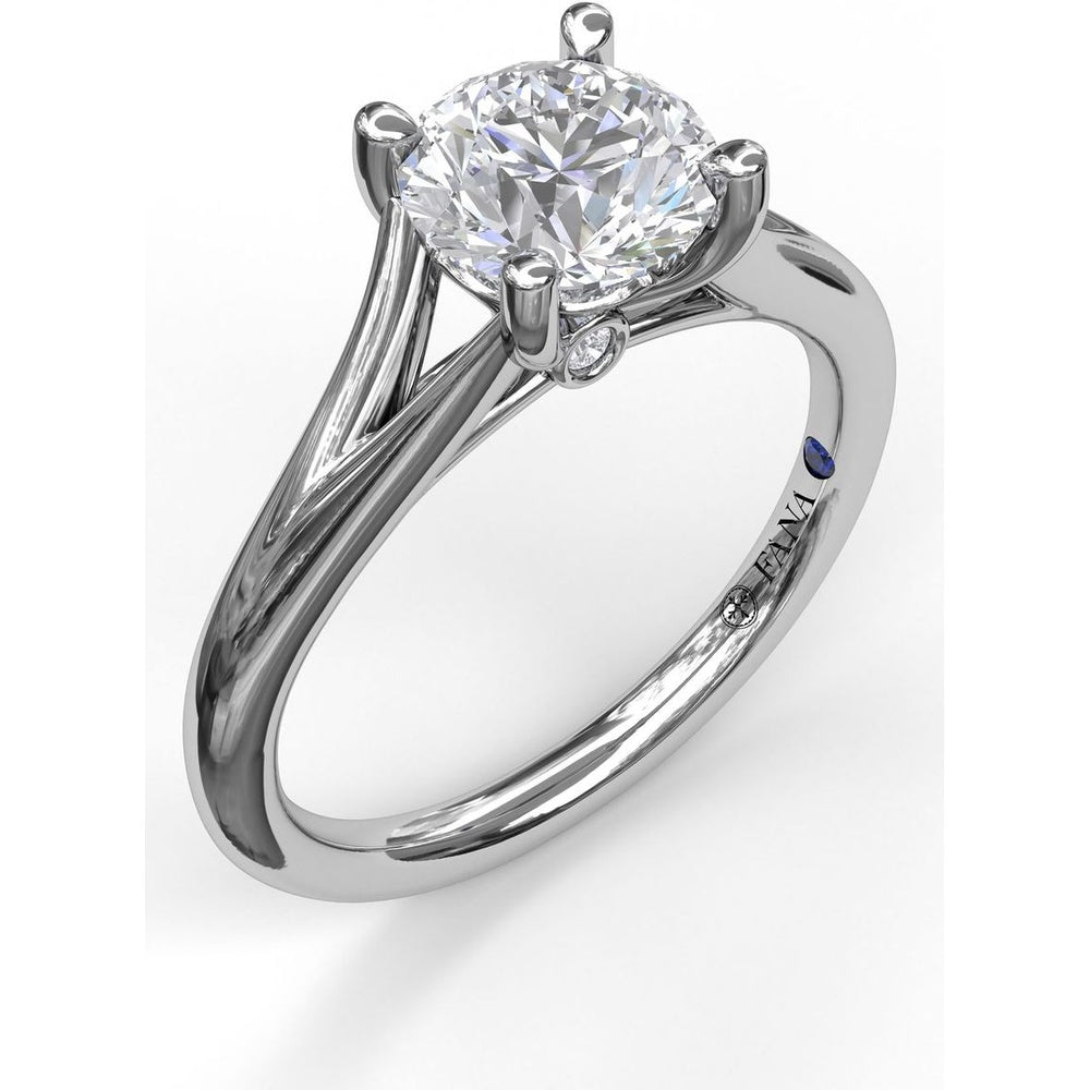 Round Solitaire Engagement Ring Setting with Split Shank by Fana