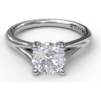 Round Solitaire Engagement Ring Setting with Split Shank by Fana