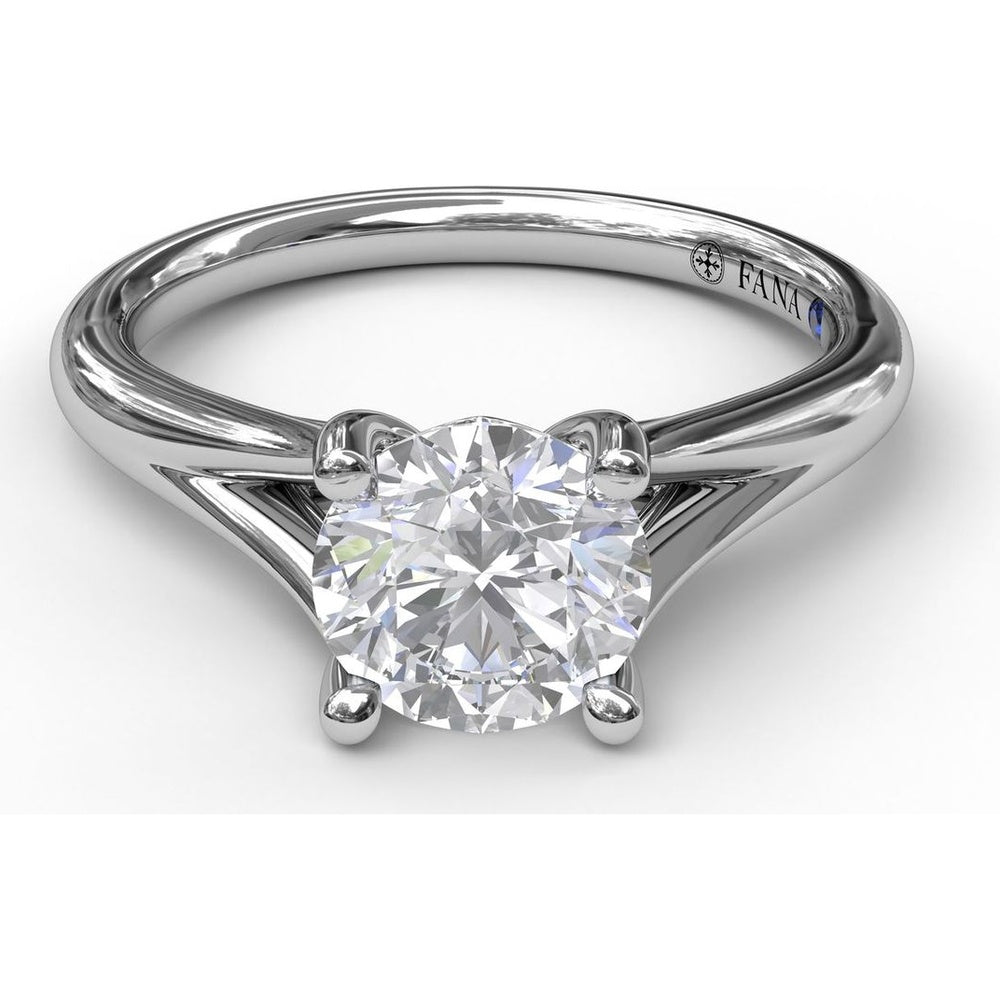 Round Solitaire Engagement Ring Setting with Split Shank by Fana