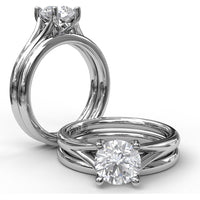 Round Solitaire Engagement Ring Setting with Split Shank by Fana