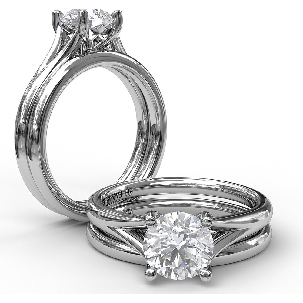 Round Solitaire Engagement Ring Setting with Split Shank by Fana