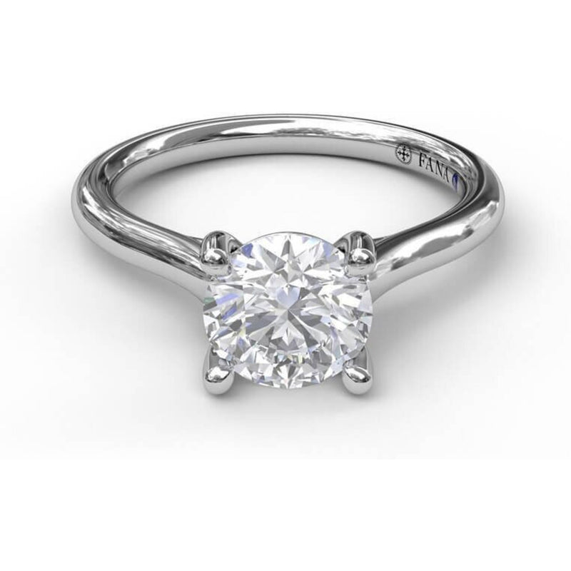 Fana Round Solitaire With Cathedral Band Engagement Ring
