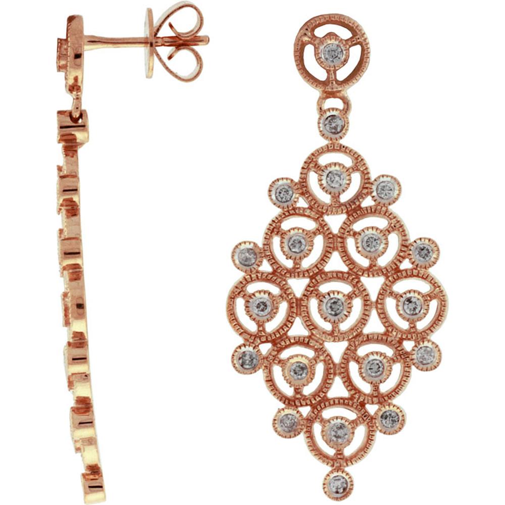 Royal 14K Rose Gold 0.50 Carat Round Diamond Earrings