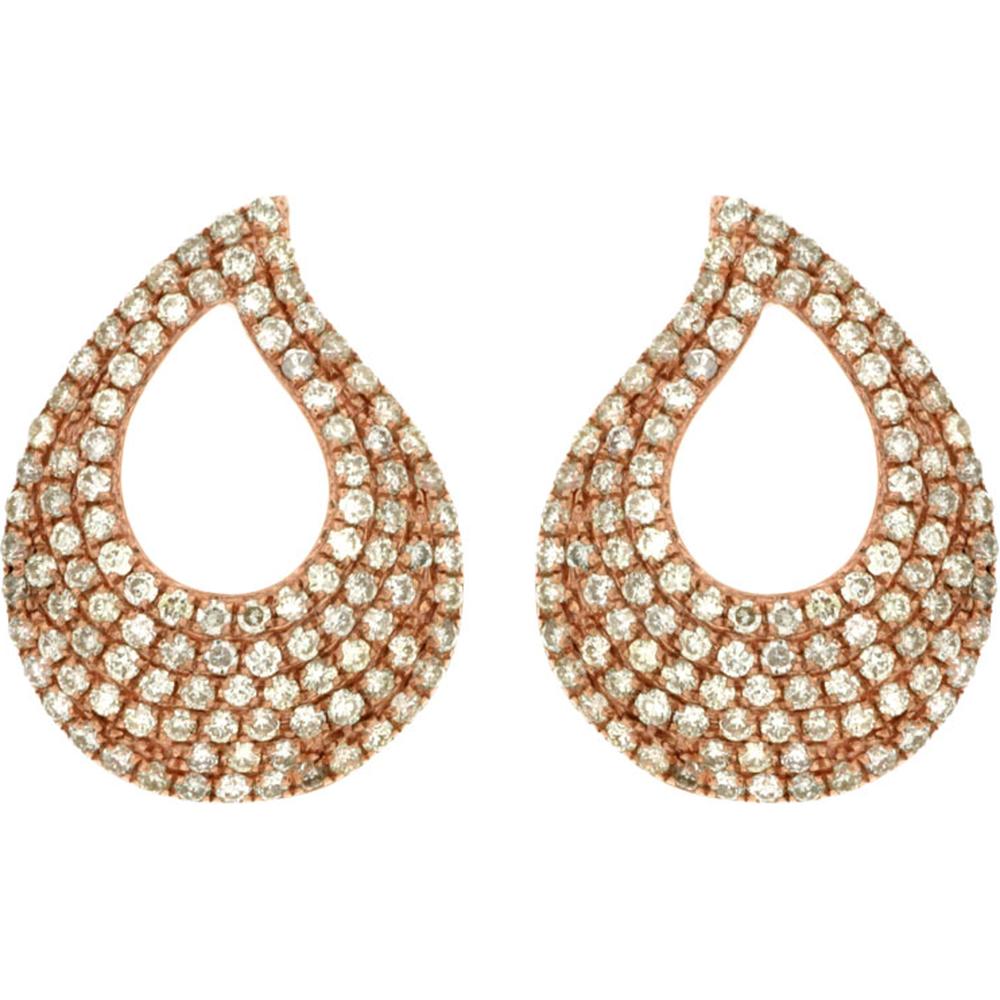 Royal 14K Rose Gold 0.65 Carat Diamond Earrings