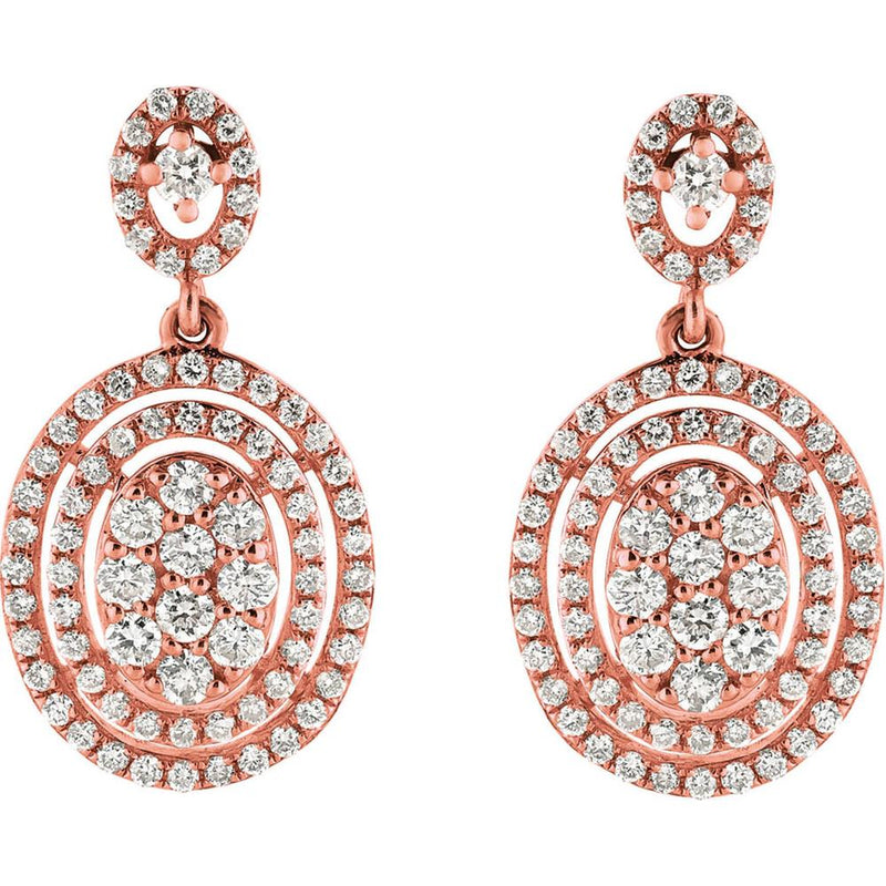 Royal 14K Rose Gold 1.00 Carat Diamond Earrings